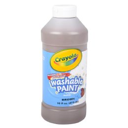 12 pieces Crayola Washable Paint Bottle Brown 16oz - Art Paints