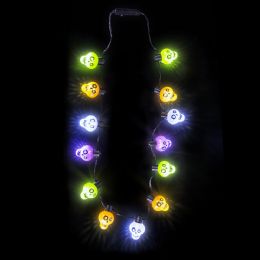 48 pieces Light Up Skull Necklace 25" - Necklace