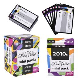 64 of Hasbro Trivial Pursuit Decades Mini Packs