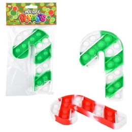 144 pieces Candy Cane Bubble Popper 6.5" - Food & Beverage