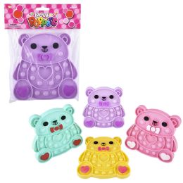 144 of 6.25" Valentine's Glitter Bear Bubble Popper