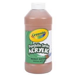 12 pieces Crayola Acrylic Paint Bottle 16oz Burnt Sienna - Art Paints