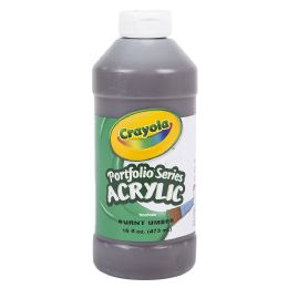 12 pieces Crayola Acrylic Paint Bottle 16oz Burnt Umber - Art Paints