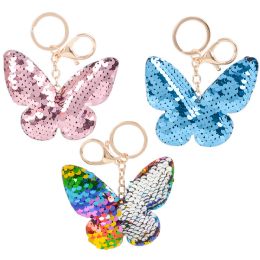 24 of 3" Flip Sequin Butterfly Keychain