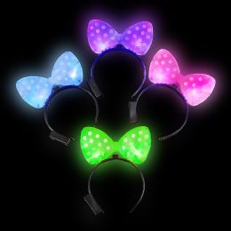 144 of LighT-Up Plastic PolkA-Dot Bow Headband