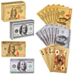 100 of Gold And Silver Foil $100 Bill Playing Cards