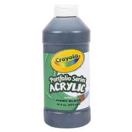 12 pieces Crayola Acrylic Paint Bottle 16oz Ivory Black - Art Paints