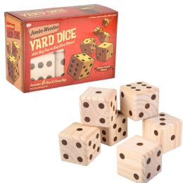 4 of Jumbo Wooden Yard Dice 3.5"