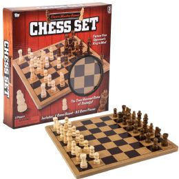 12 pieces 10" Wooden Chess Set - Dominoes & Chess