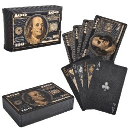 100 Wholesale Black Foil $100 Bill Playing Cards