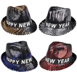 72 pieces Happy New Year Sequin Fedora - New Years