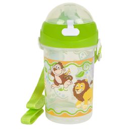 72 pieces 12oz Pop Up Straw Safari Water Bottle - Drinking Water Bottle