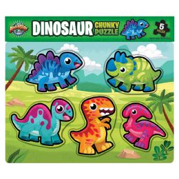 24 pieces 11.75" X 10.25" 6pc Chunky Dinosaur Puzzle - Puzzles