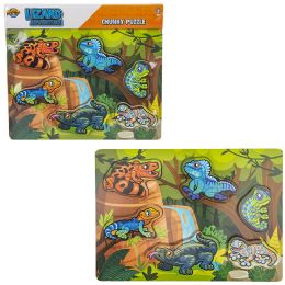 24 pieces 11.75" X 10.25" 6pc Chunky Lizard Puzzle - Puzzles