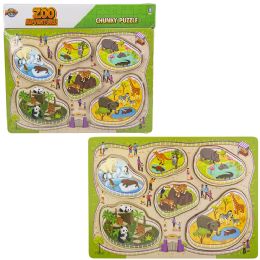 24 pieces 11.75" X 10.25" 6pc Chunky Build A Zoo Puzzle - Puzzles