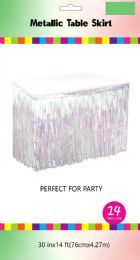 60 of Irediscent Metallic Plastic Table Skirt 30in X14ft
