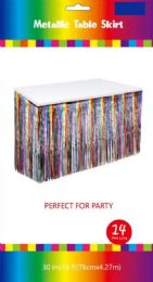 60 of Fiesta Metallic Plastic Table Skirt 30in X14ft