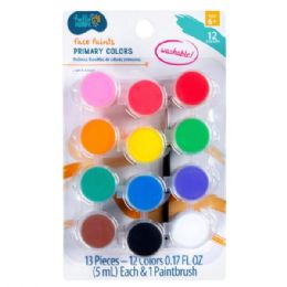 24 pieces Hello Hobby Washable 12 Color Face & Body Paint Set - Paint, Brushes & Finger Paint