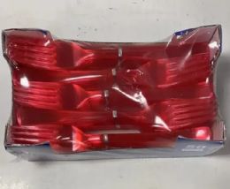 24 Packs Fuchsia Plastic Premium Forks 50pcs - Disposable Cutlery