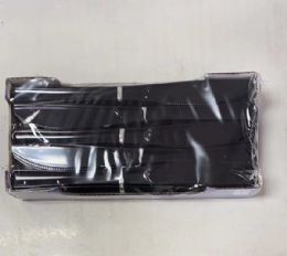 24 Packs Black Plastic Premium Knives 50pcs - Disposable Cutlery