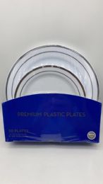 8 Packs Silver Plastic Premium Plates 50pcs - Disposable Plates & Bowls