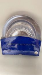 8 Packs Clear Plastic Premium Plates 50pcs - Disposable Plates & Bowls
