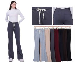 24 Pieces Women's Drawstring Flare Pants - Women's Active Wear Bottoms