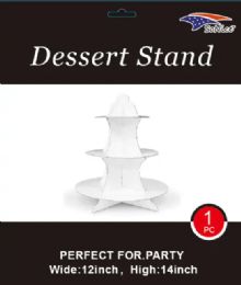 100 Sets White Party Dessert Stand 3 Layers - Party Accessory Sets