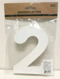 240 Pieces White Standing Wooden Number 2 5in - Craft Kits