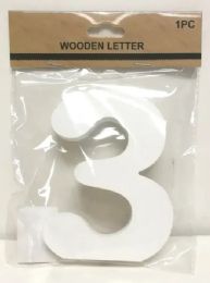 240 Pieces White Standing Wooden Number 3 5in - Craft Kits