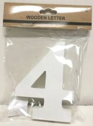 240 Pieces White Standing Wooden Number 4 5in - Craft Kits