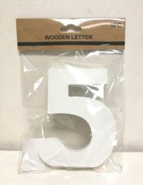 240 Pieces White Standing Wooden Number 5 5in - Craft Kits