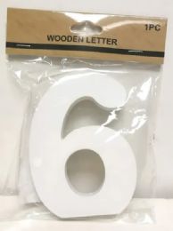 240 Pieces White Standing Wooden Number 6 5in - Craft Kits