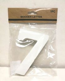 240 Pieces White Standing Wooden Number 7 5in - Craft Kits