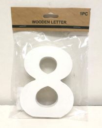 240 Pieces White Standing Wooden Number 8 5in - Craft Kits
