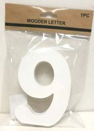 240 Pieces White Standing Wooden Number 9 5in - Craft Kits
