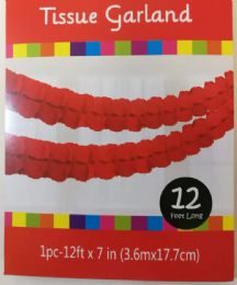 120 of Red 4 Leaves Tissue Garland