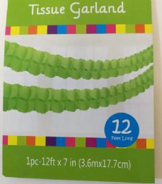 120 of Lime Green 4 Leaves Tissue Garland