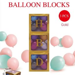25 Packs Gold 3-Pack Hdb Balloon Blocks - Balloons & Balloon Holder