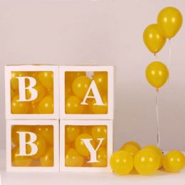 25 Packs White With "baby" 4-Pack Hdb Balloon Blocks - Balloons & Balloon Holder
