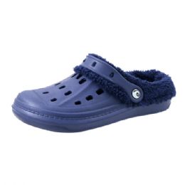 Wholesale Footwear Men's Fleece Lined Clogs Navy