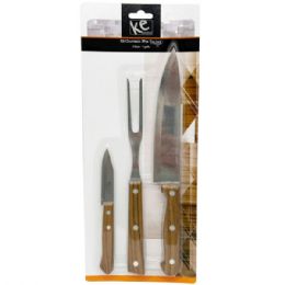 12 pieces 3 Piece Barbecue Carving Set - BBQ supplies