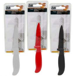 24 pieces 3.5" Stainless Steel Blade Paring Knife In Assorted Colors - Kitchen Knives
