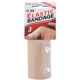 25 pieces Elastic Bandage W/clips 3inch Carded Pp - Bandages and Support Wraps