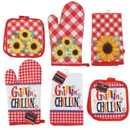48 pieces Bbq Potholder/ Towel/ Mitt/ 2 Prints Ht/ Jhook - Oven Mits & Pot Holders