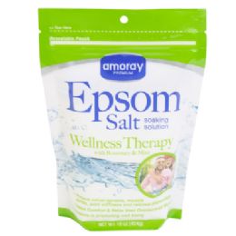 12 of Epsom Salt 16oz Wellness Therapy Rosemary & Mint Amoray