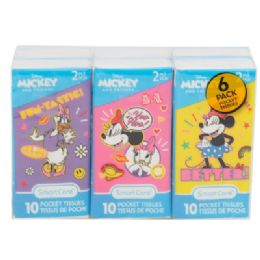 24 pieces Pocket Tissue 6pk Minnie & Daisy Disney 2ply - 10ct White - Tissues