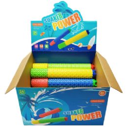 24 pieces Water Blaster Textured Foam Single Stream Long Range Squirt 4 Ast 13in H/ 24pc Pdq - Water Guns