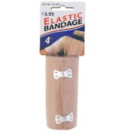 25 pieces Elastic Bandage W/clips 4inch Carded Pp - Bandages and Support Wraps