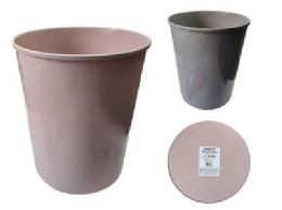 24 pieces Trash Can 9" Dia X11" Pink ,grey Clr - Waste Basket